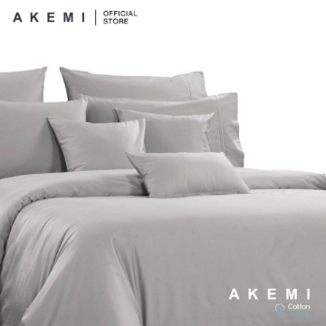 Picture of AKEMI Cotton Select Affinity Sage Box 880TC Fitted Bedsheet Set - Ash Grey (SS/Q/K)