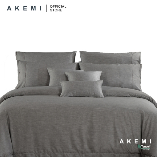 Picture of AKEMI Tencel Charcoal Concord 930TC Fitted Sheet Set – Light Grey (SS/Q/K)