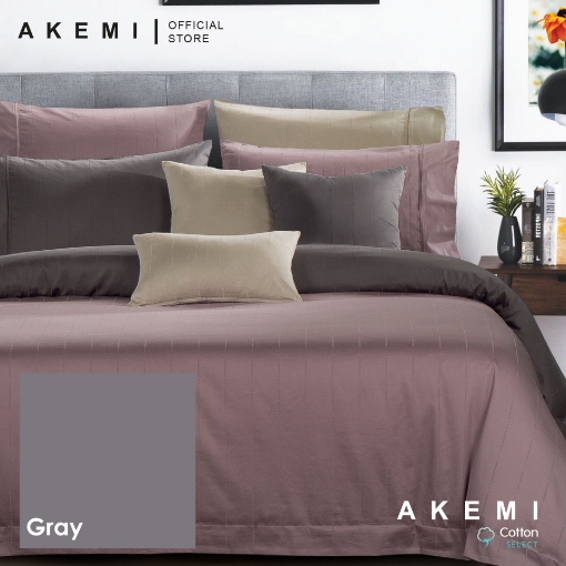 Picture of AKEMI Cotton Select Affinity 880TC Quilt Cover Set – Levi Stripes-Gray (SS/Q/K)