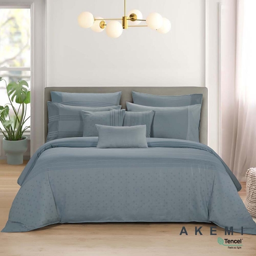 Picture of AKEMI Tencel Touch Clarity 850TC Quilt Cover Set - Cazary Diletta-Slate Blue (SS)
